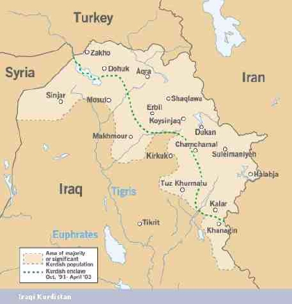 kurdiske områder i irak